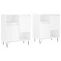 Voir la diapositive 2 : VIDAXL Buffets 2 pcs blanc brillant bois d'ingenierie