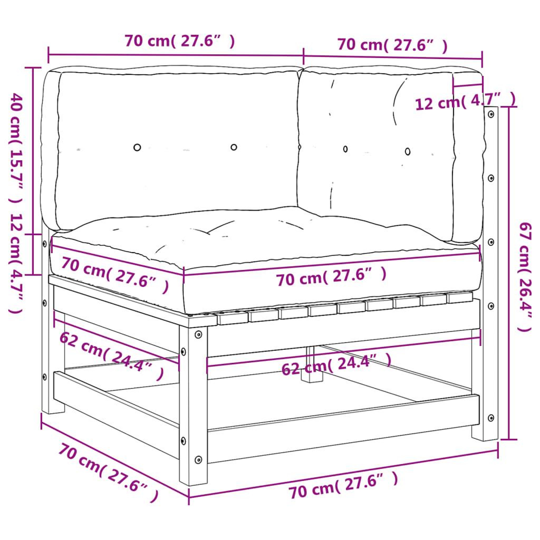 Voir la diapositive 6 : VIDAXL Canape d'angle de jardin avec coussins bois massif douglas