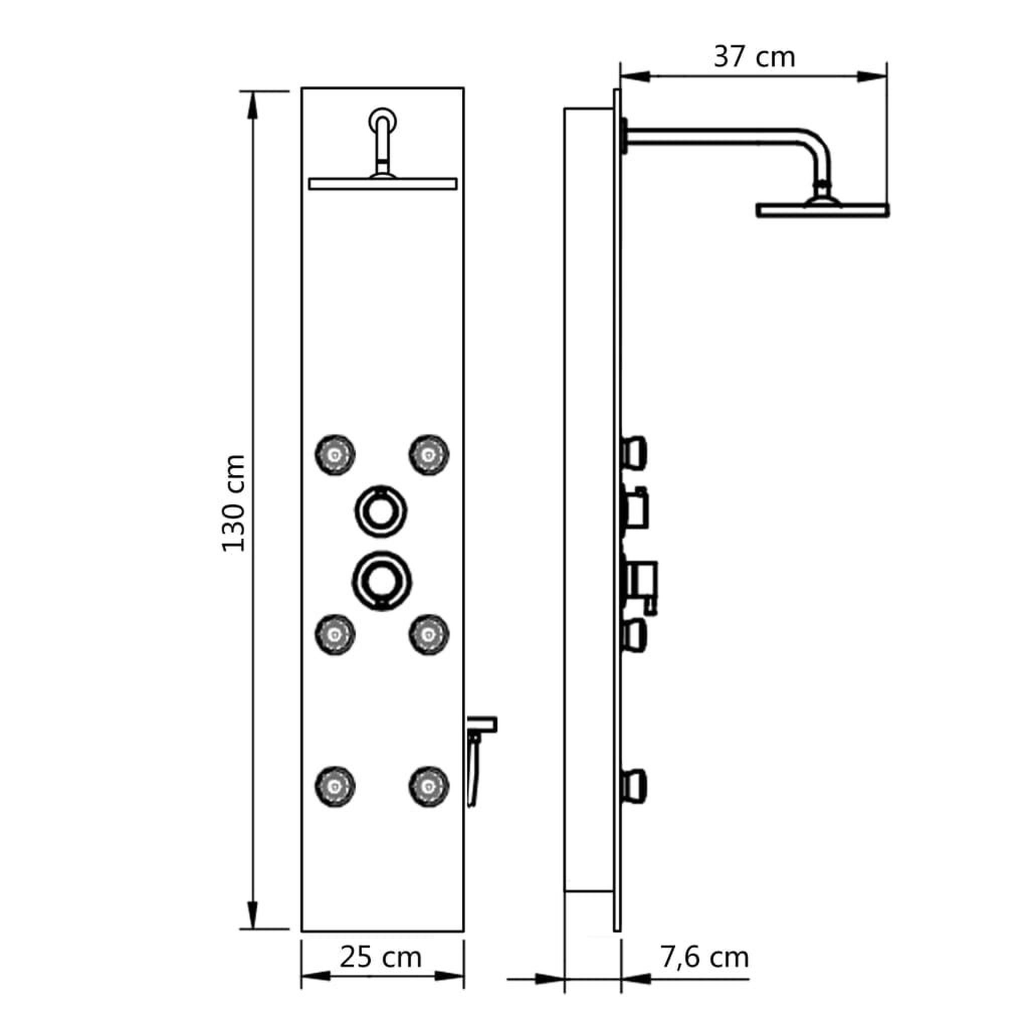 Voir la diapositive 6 : VIDAXL Panneau de douche Verre 25 x 44,6 x 130 cm Blanc
