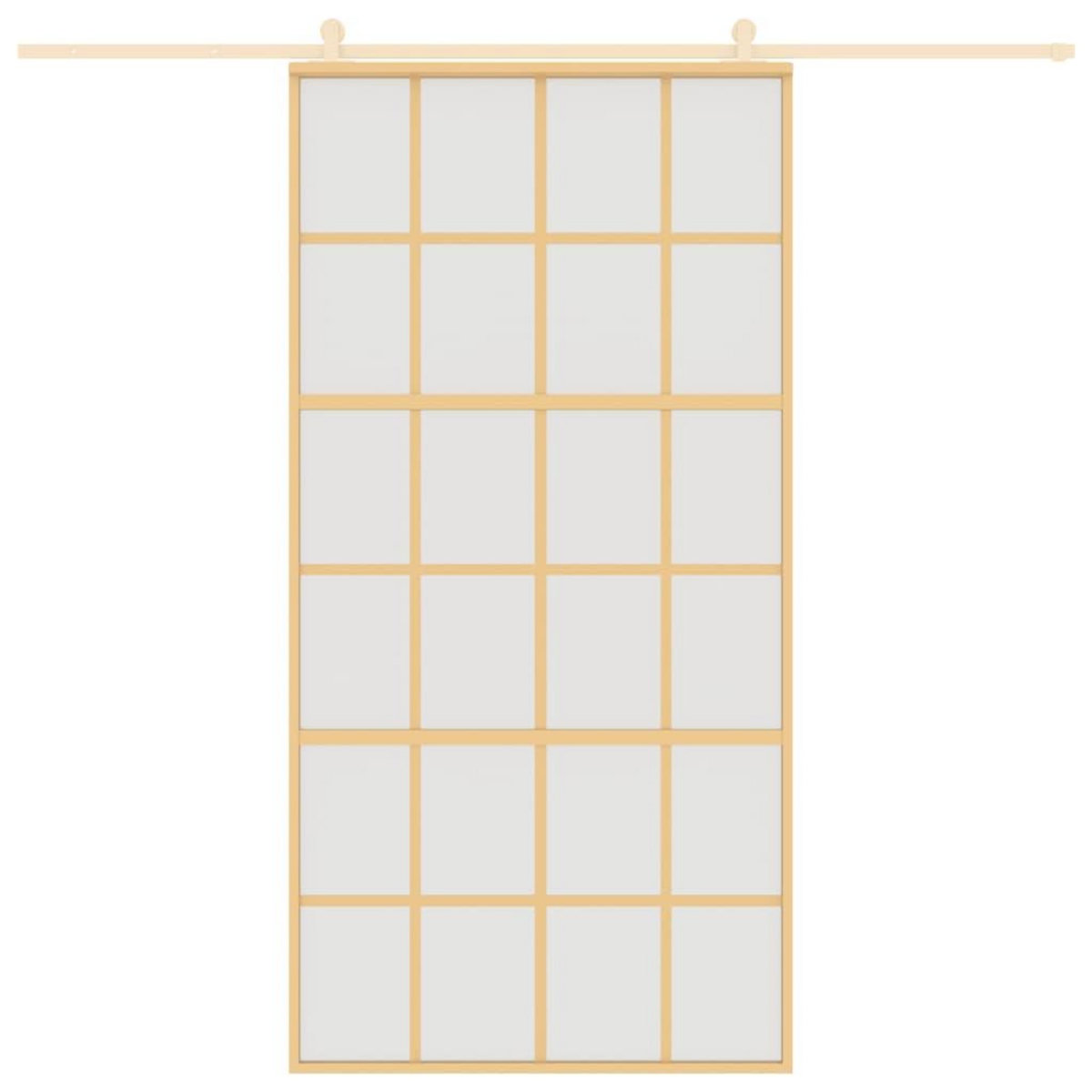 VIDAXL Porte coulissante dore 102,5x205 cm verre ESG depoli aluminium