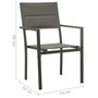 Voir la diapositive 6 : VIDAXL Chaises de jardin lot de 2 Textilene acier Gris et anthracite