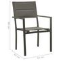 Voir la diapositive 6 : VIDAXL Chaises de jardin lot de 2 Textilene acier Gris et anthracite