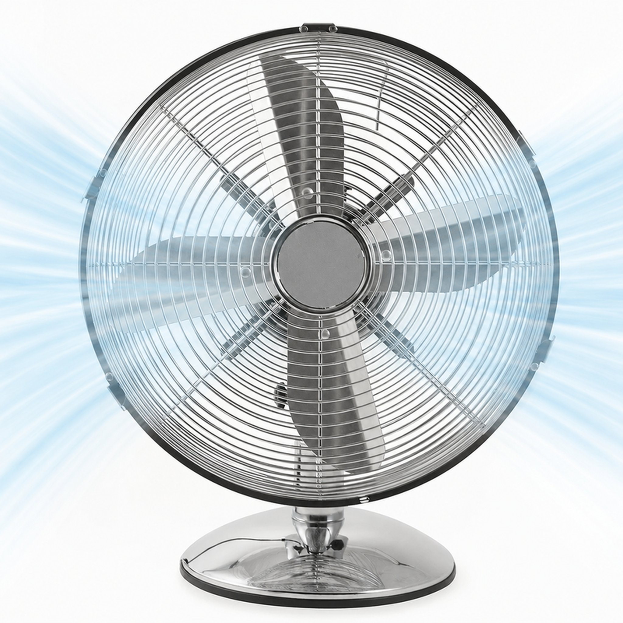 Ventilateur de table en métal 30 cm – inox