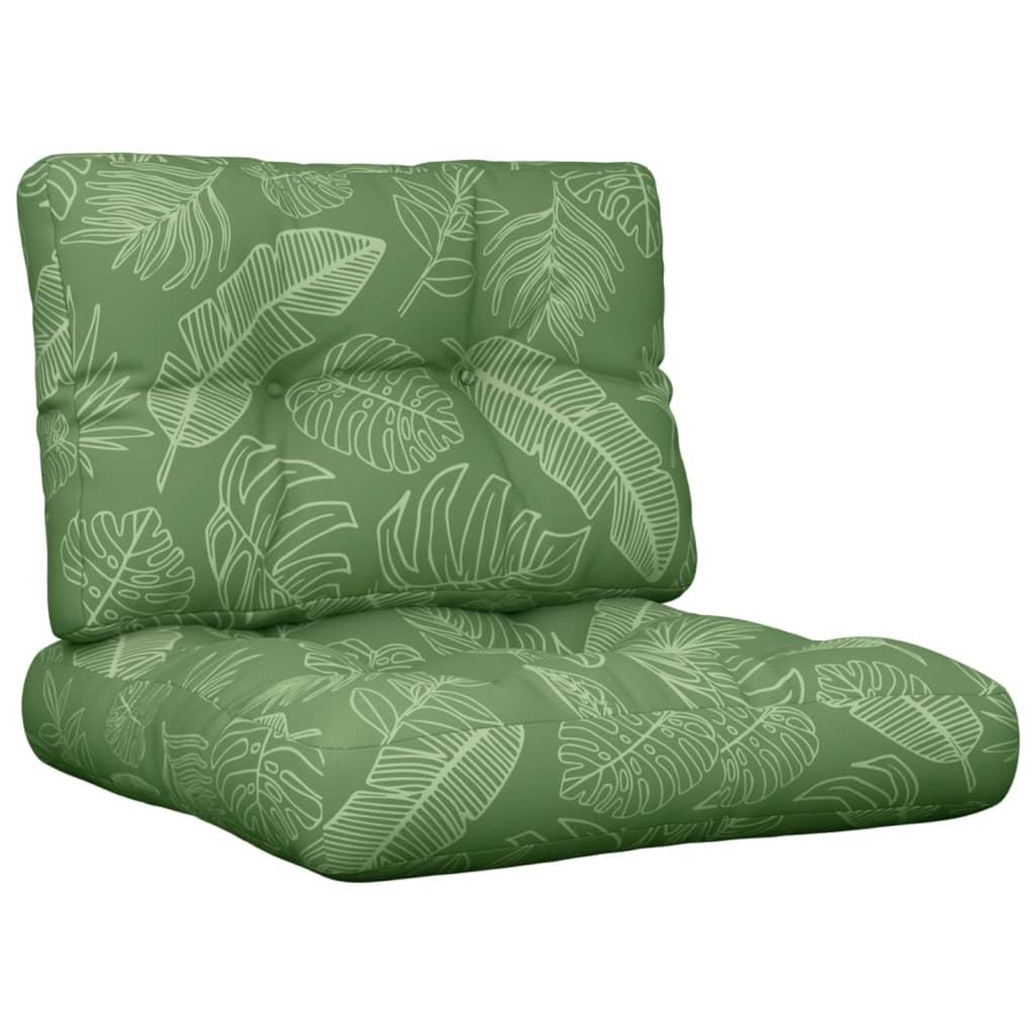Voir la diapositive 2 : VIDAXL Coussins de palette lot de 2 motif de feuilles tissu