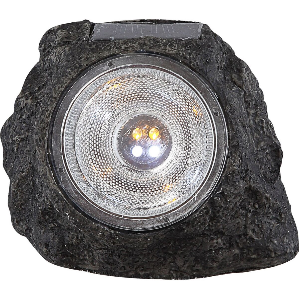 GLOBO Lampe solaire Rocher - H. 10,5 cm - Anthracite