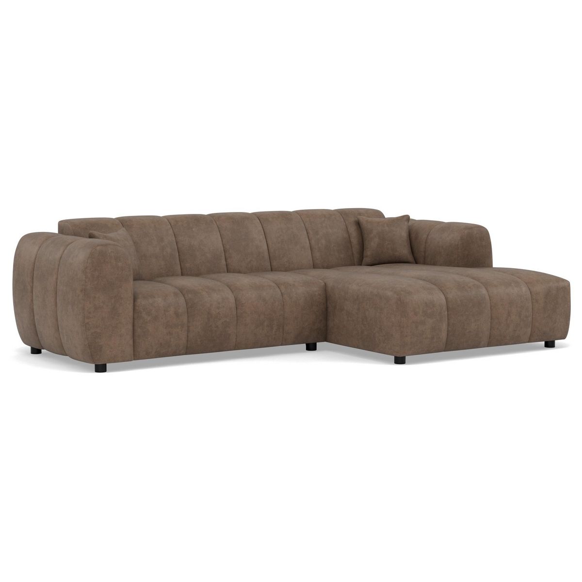 LISA DESIGN Curtis - canapé d'angle droit 4 places en simili