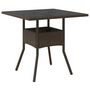 Voir la diapositive 2 : VIDAXL Table de jardin avec dessus en verre marron resine tressee