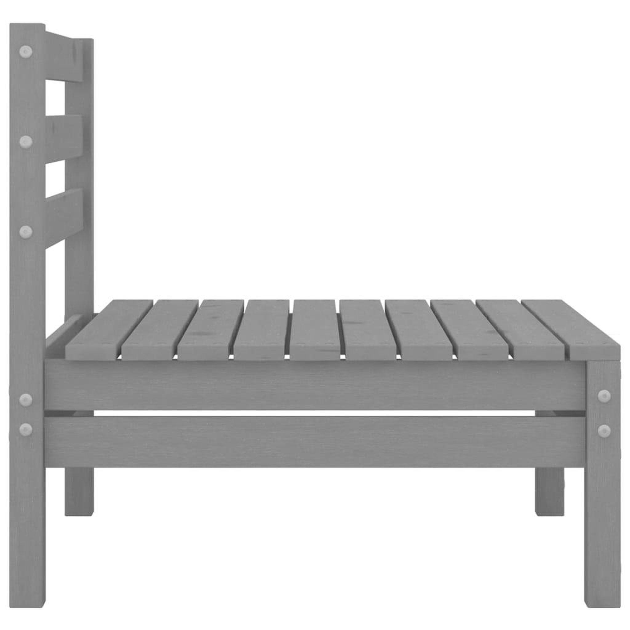 Voir la diapositive 5 : VIDAXL Canape a 2 places de jardin Gris Bois de pin solide