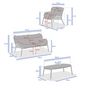 Voir la diapositive 3 : HESPERIDE Salon de jardin 5 places MELOANE - Beige