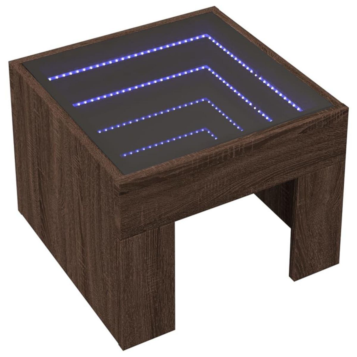 VIDAXL Table basse avec LED infini chene marron 40x40x30 cm