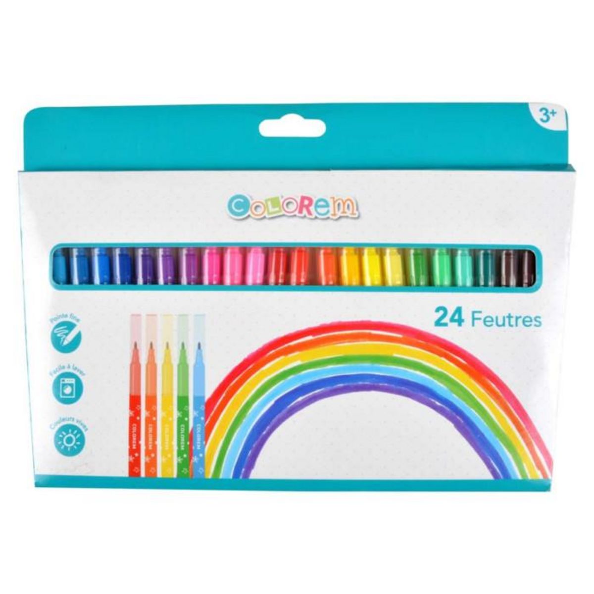 Paris Prix Lot de 24 Feutres  Pointe Fine  Multicolore