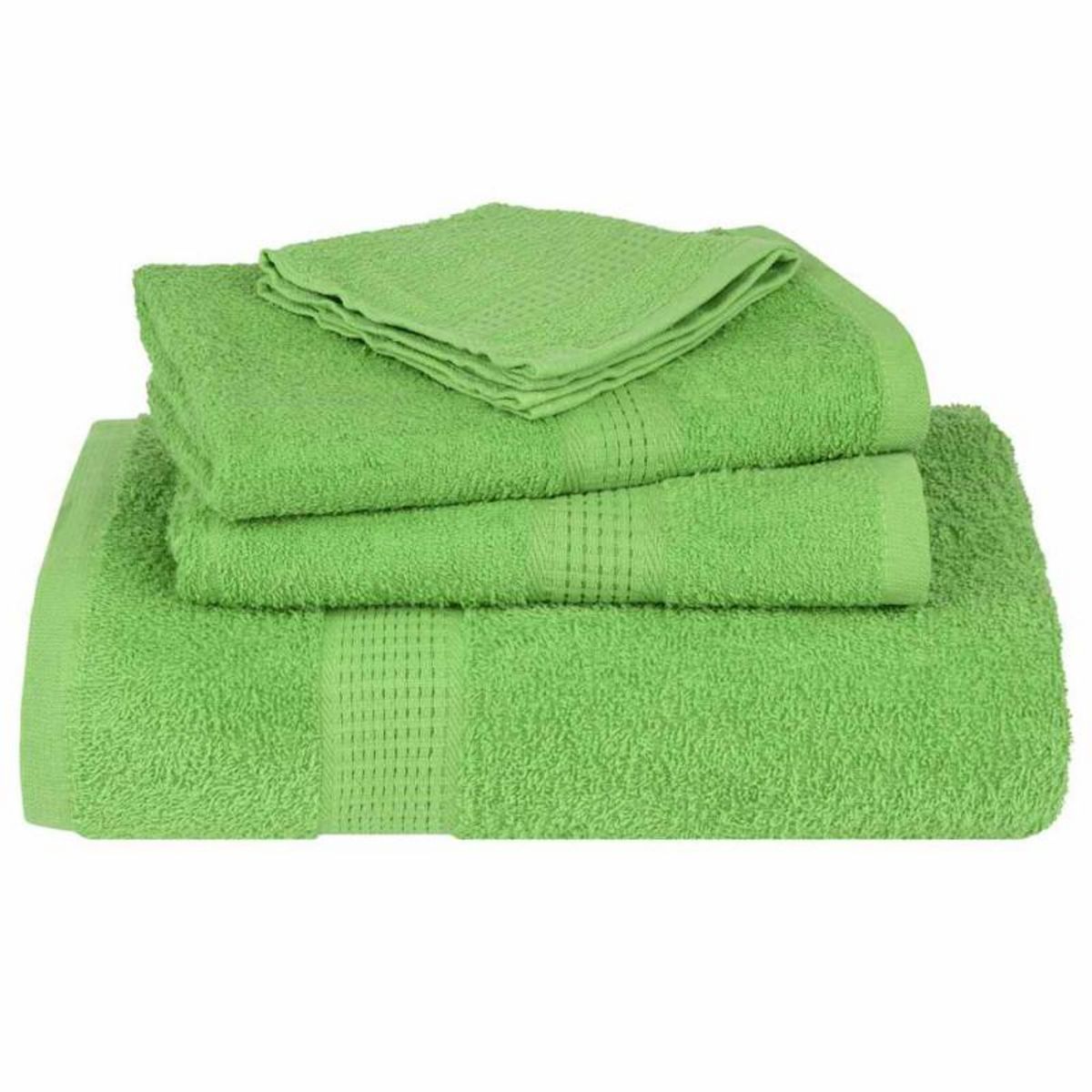 VIDAXL Serviettes de visage 4 pcs vert pomme 30x30 cm 100% coton