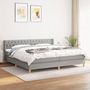 Voir la diapositive 2 : VIDAXL Sommier a lattes de lit avec matelas Gris clair 200x200cm Tissu