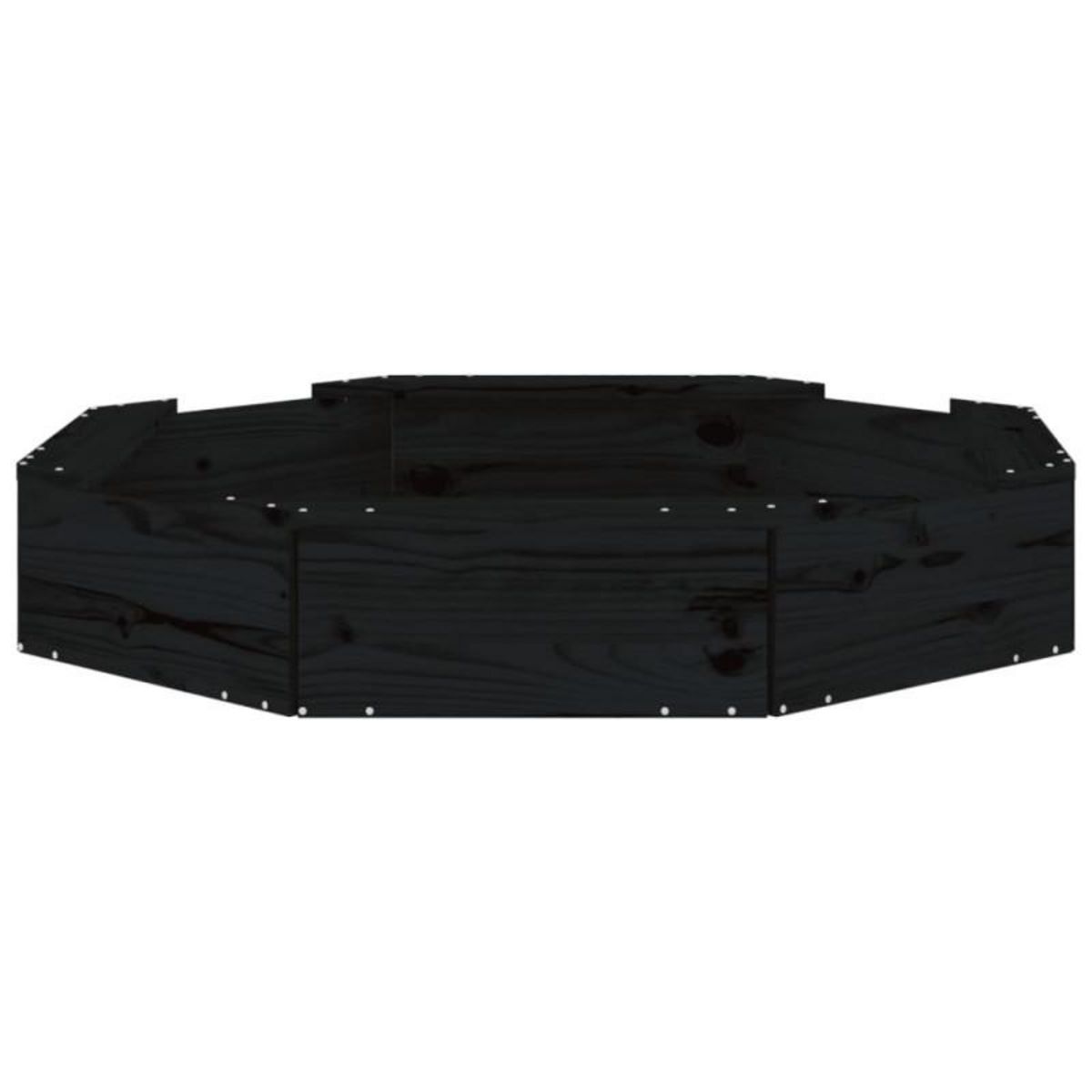 VIDAXL Bac à sable avec sièges noir octogone bois de pin massif