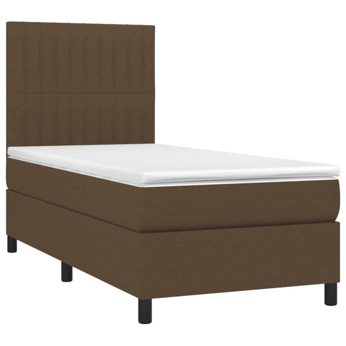 VIDAXL Sommier a lattes de lit et matelas et LED Marron fonce 80x200cm
