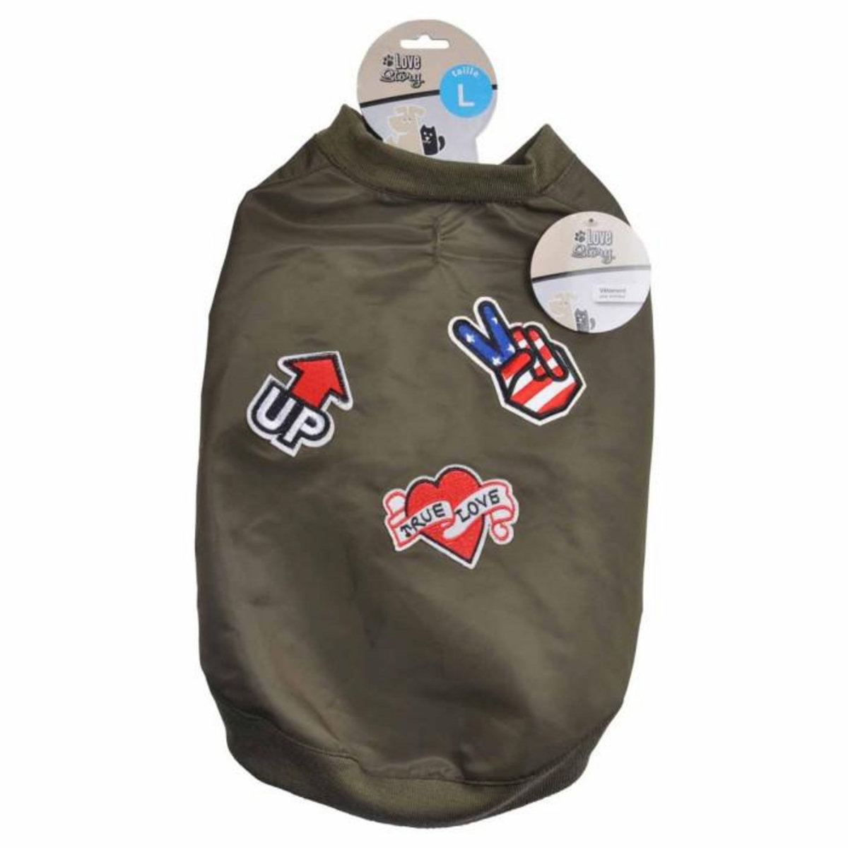 Paris Prix Vêtement pour Chien Déperlant  Bomber  40cm Kaki