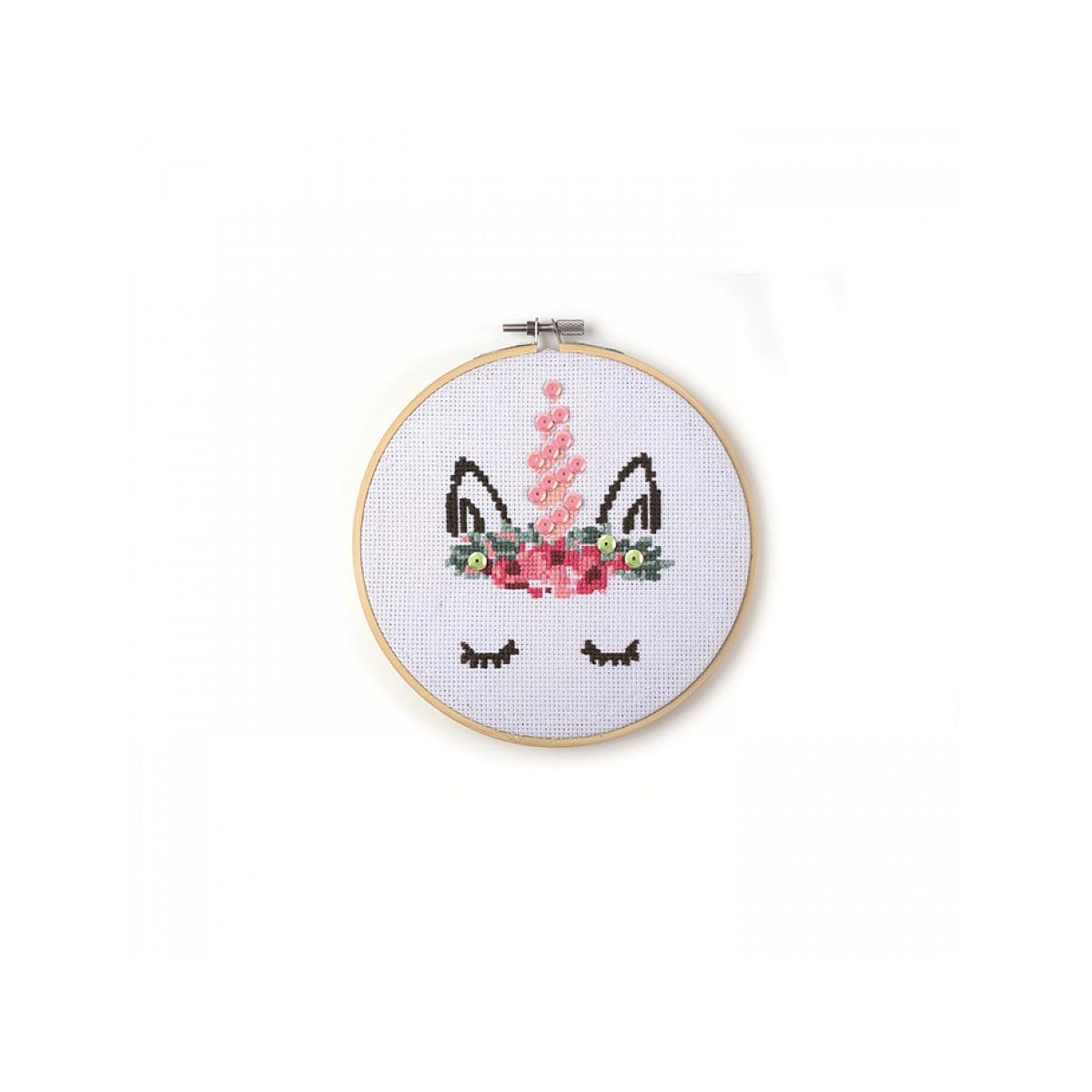 Graine créative Kit Tambour a Broder Licorne en Bois