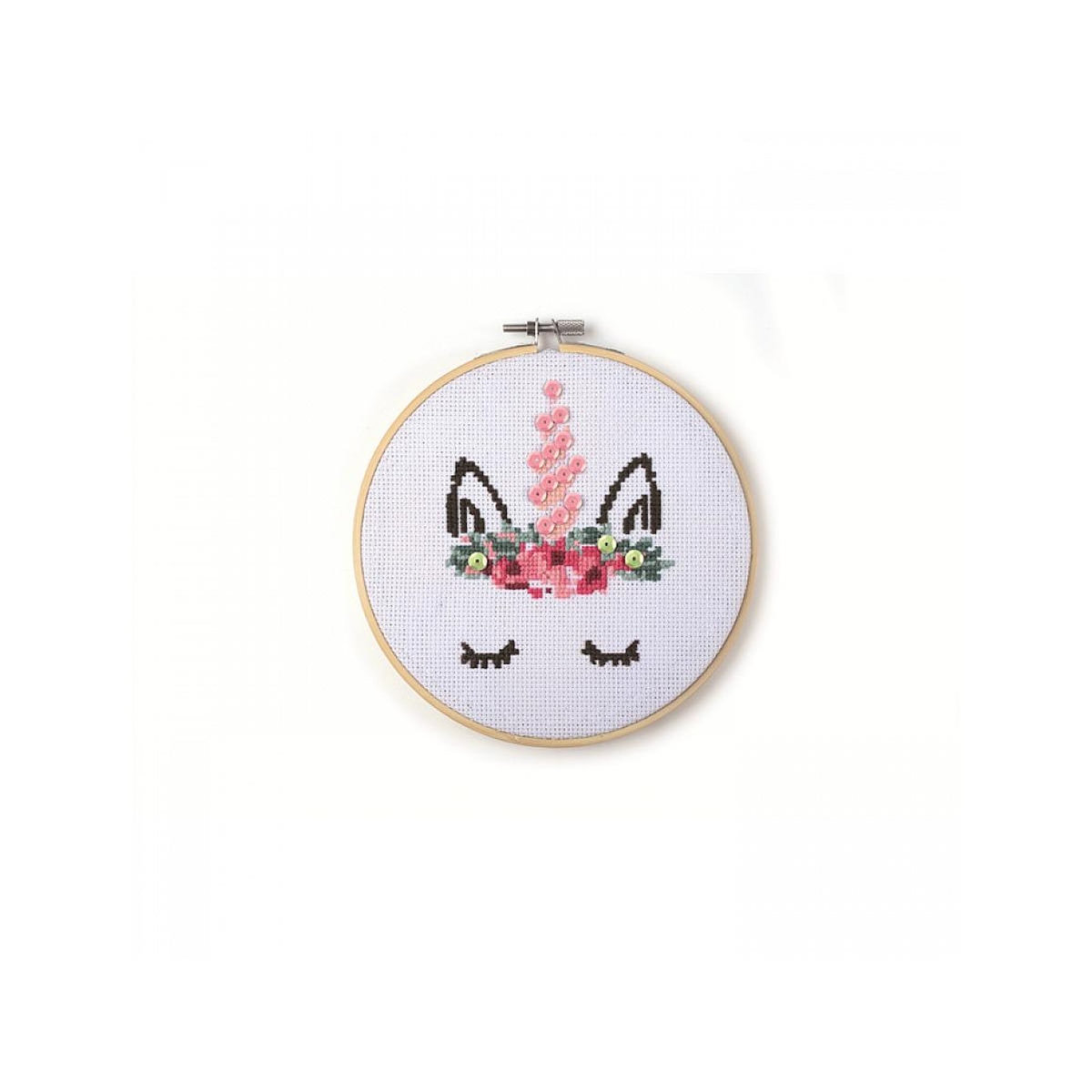 Graine créative Kit Tambour a Broder Licorne en Bois