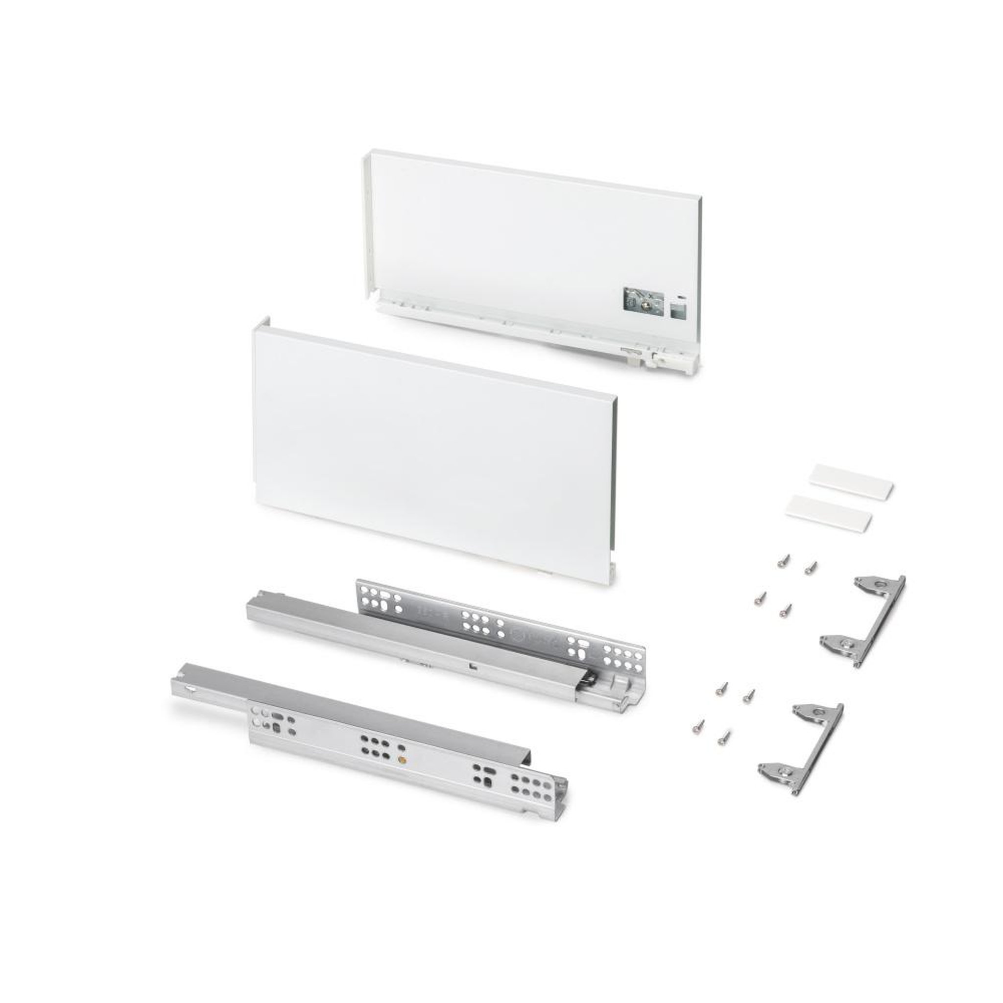 EMUCA SRL Tiroir extérieur Protone 30kg  -  coulisses à sortie totale et fermeture amortie -  hauteur 178mm -  profondeur 350mm -  Acier -  Peint en blanc