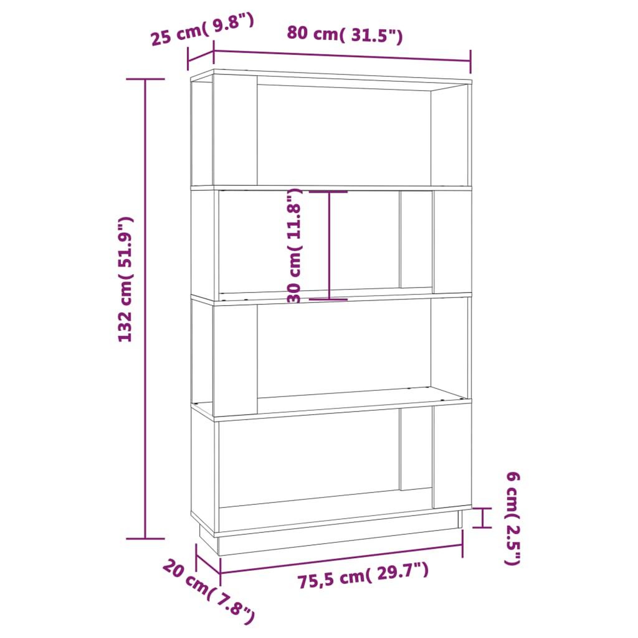 Voir la diapositive 6 : VIDAXL Bibliotheque/Separateur de piece 80x25x132 cm Pin solide