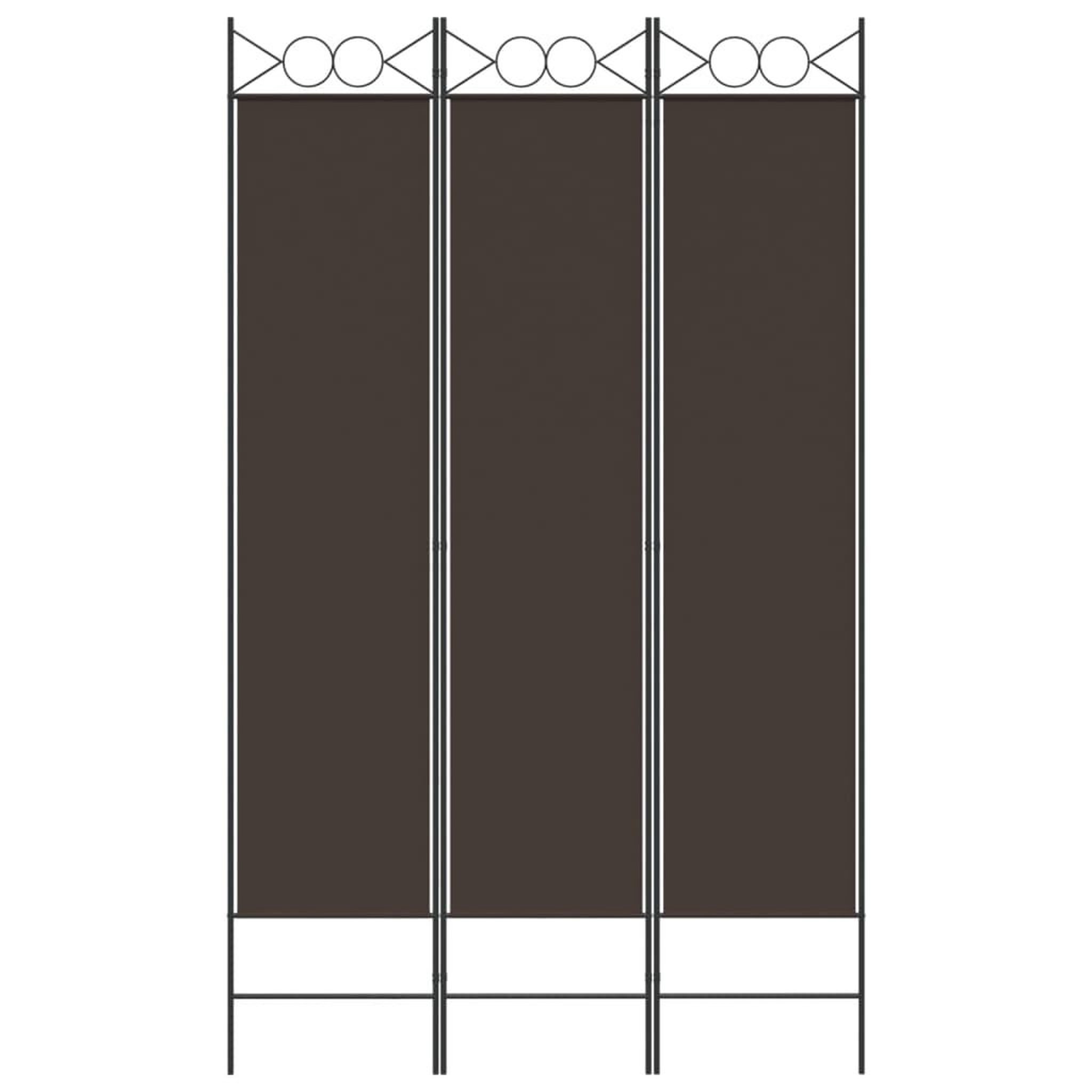 Voir la diapositive 3 : VIDAXL Cloison de separation 3 panneaux marron 120x200 cm tissu