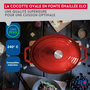 Voir la diapositive 6 : ELO Cocotte ovale en fonte émaillée 33 cm de long rouge cerise 4,9 L Elo
