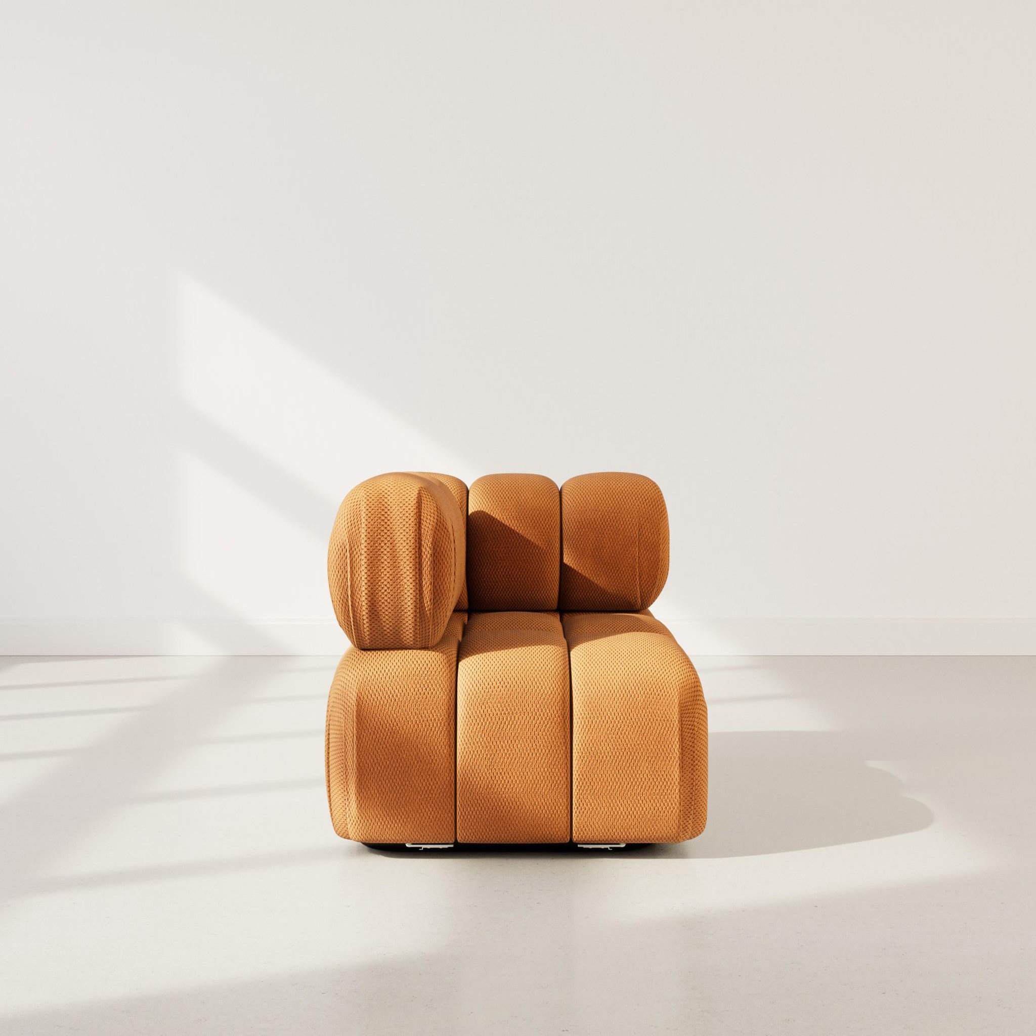 Voir la diapositive 2 : LISA DESIGN Ruby - module d'assise d'angle gauche en velours texturé