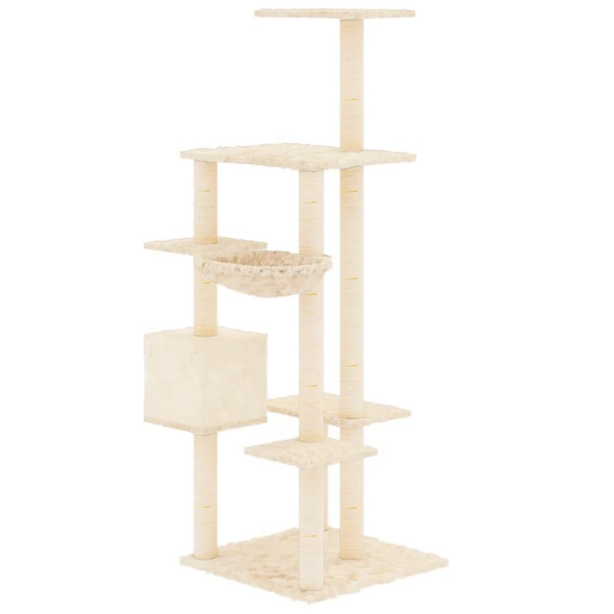 VIDAXL Arbre a chat avec griffoirs en sisal Creme 142 cm