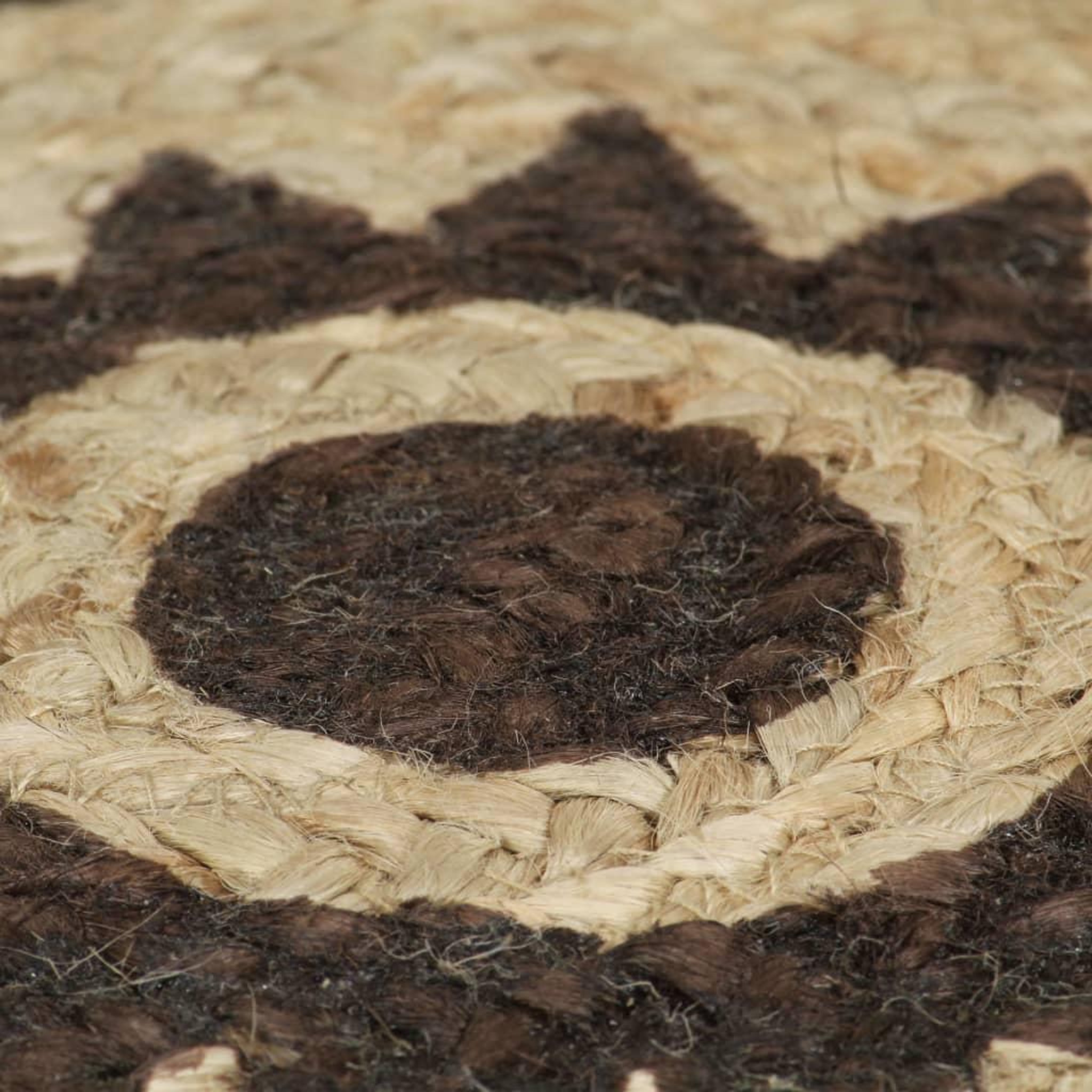 Voir la diapositive 5 : VIDAXL Tapis fait a la main Jute avec imprime marron fonce 90 cm