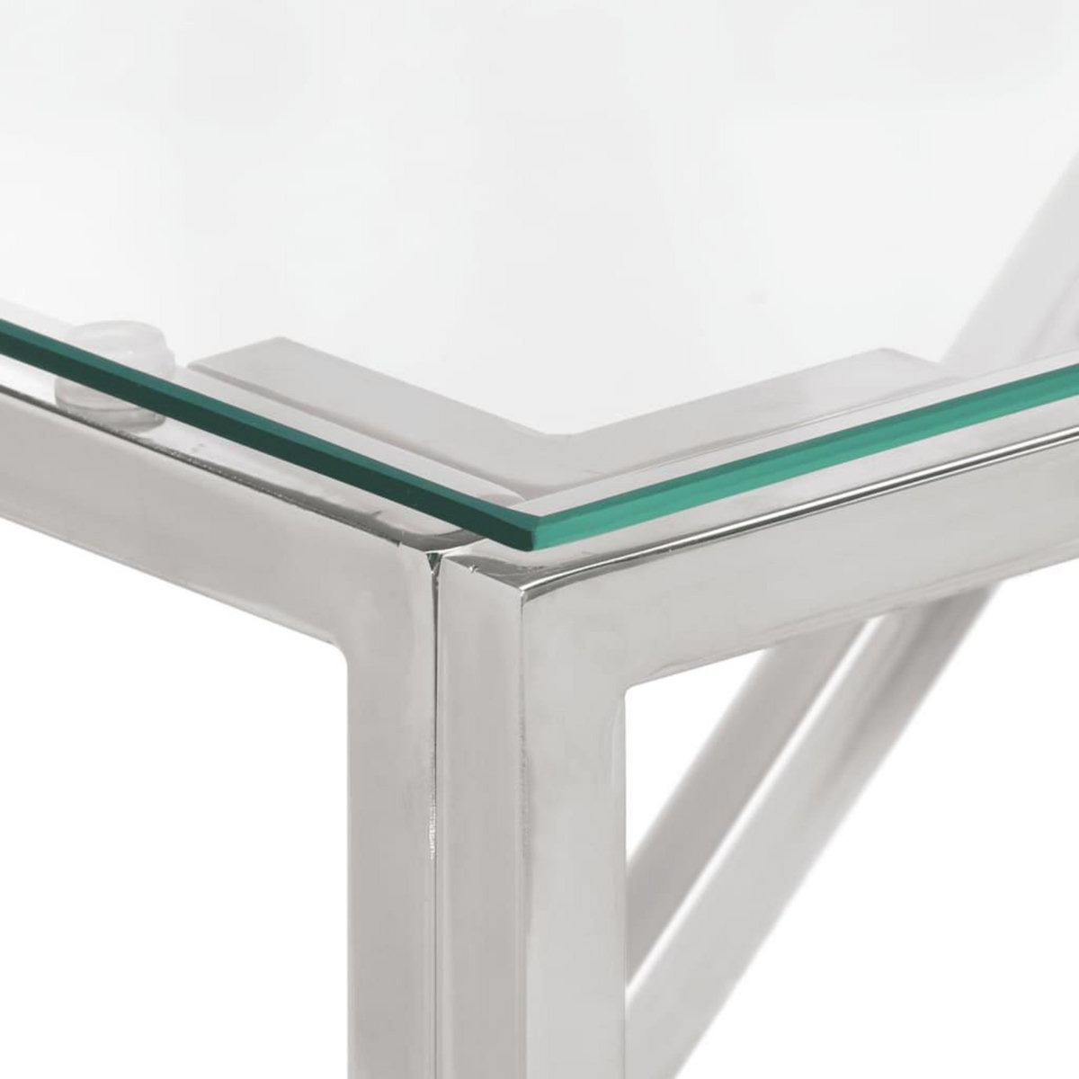 VIDAXL Table console argente acier inoxydable et verre trempe