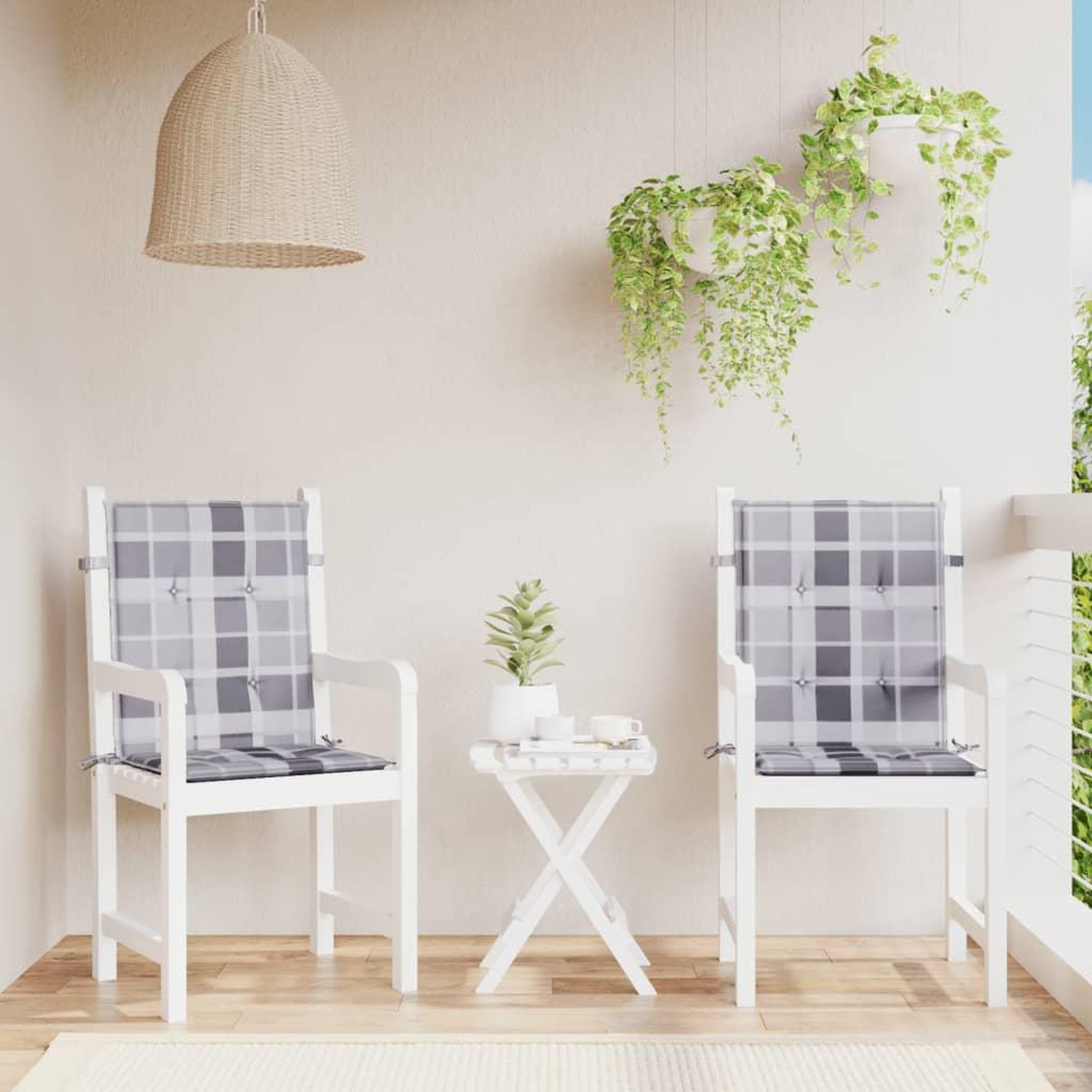 VIDAXL Coussins de chaise de jardin a dossier bas lot de 2