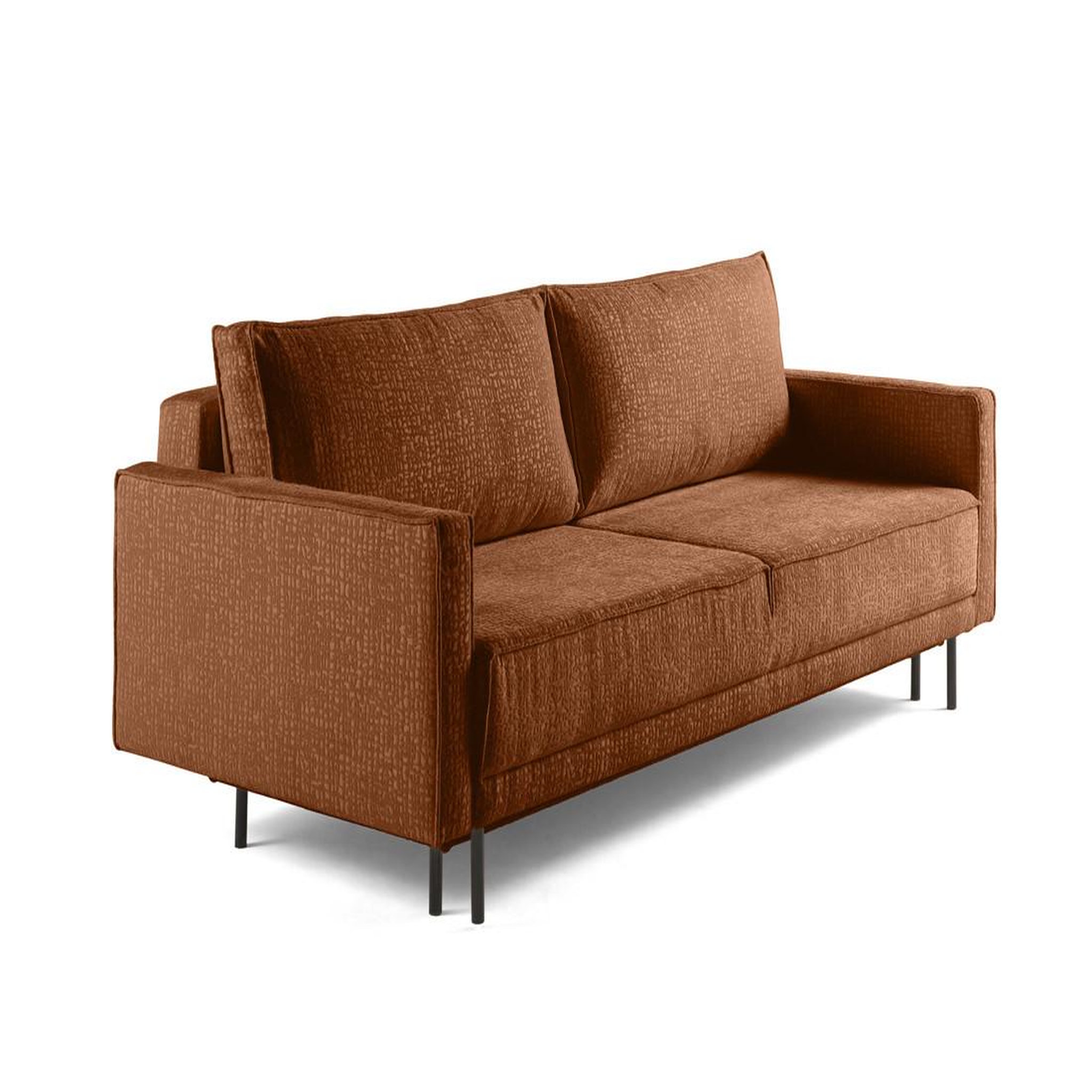 Voir la diapositive 5 : LISA DESIGN Charlie - canapé droit 3 places - convertible avec coffre - en tissu velours relief