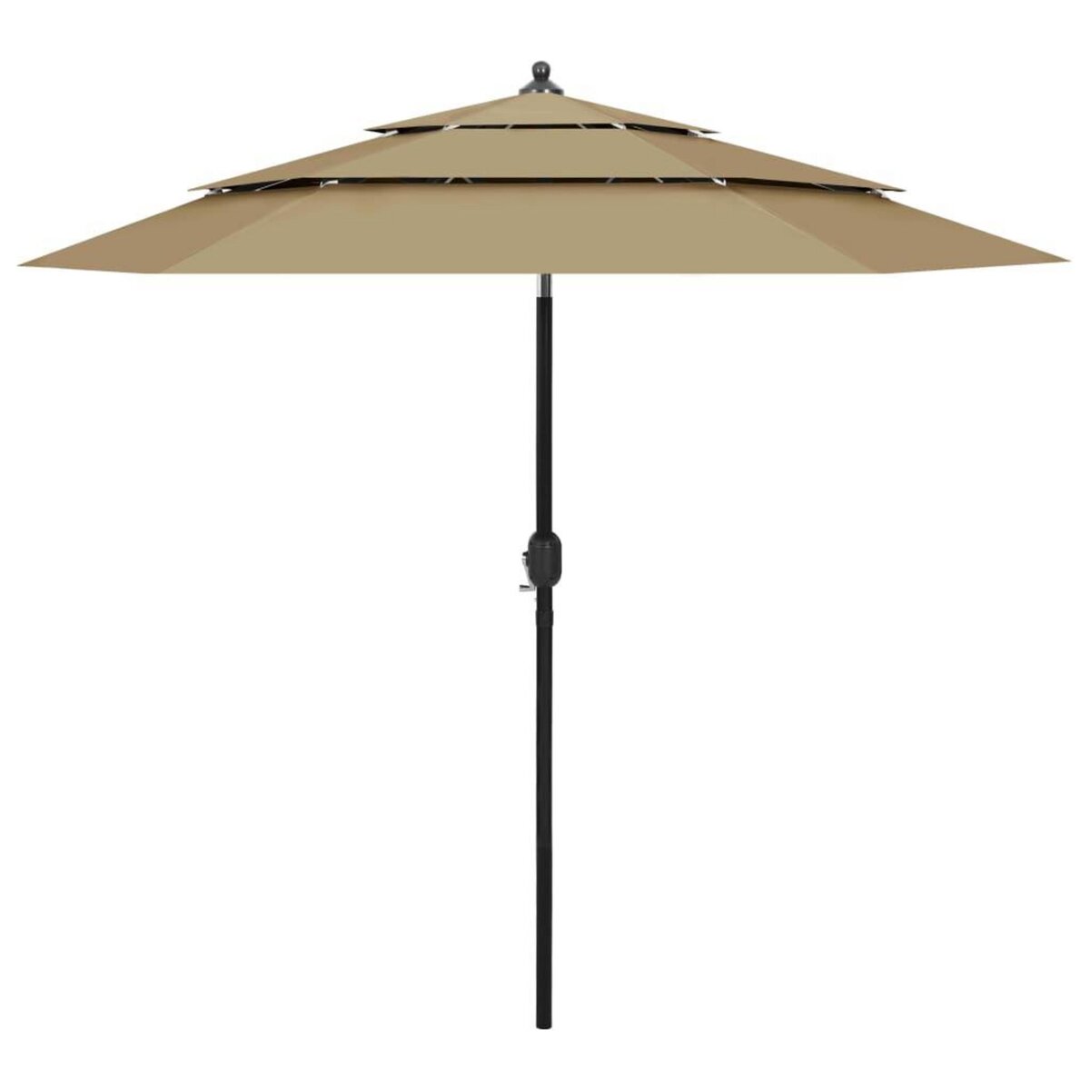 VIDAXL Parasol de jardin a 3 niveaux avec mat en aluminium taupe 2,5 m