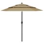 Voir la diapositive 1 : VIDAXL Parasol de jardin a 3 niveaux avec mat en aluminium taupe 2,5 m