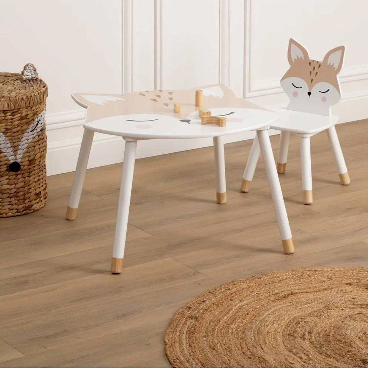 Atmosphera Kids Table Enfant Renard  Douceur  64cm Blanc