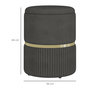 Voir la diapositive 3 : HOMCOM Pouf repose-pied tabouret design avec coffre de rangement velours côtelé acier brossé doré