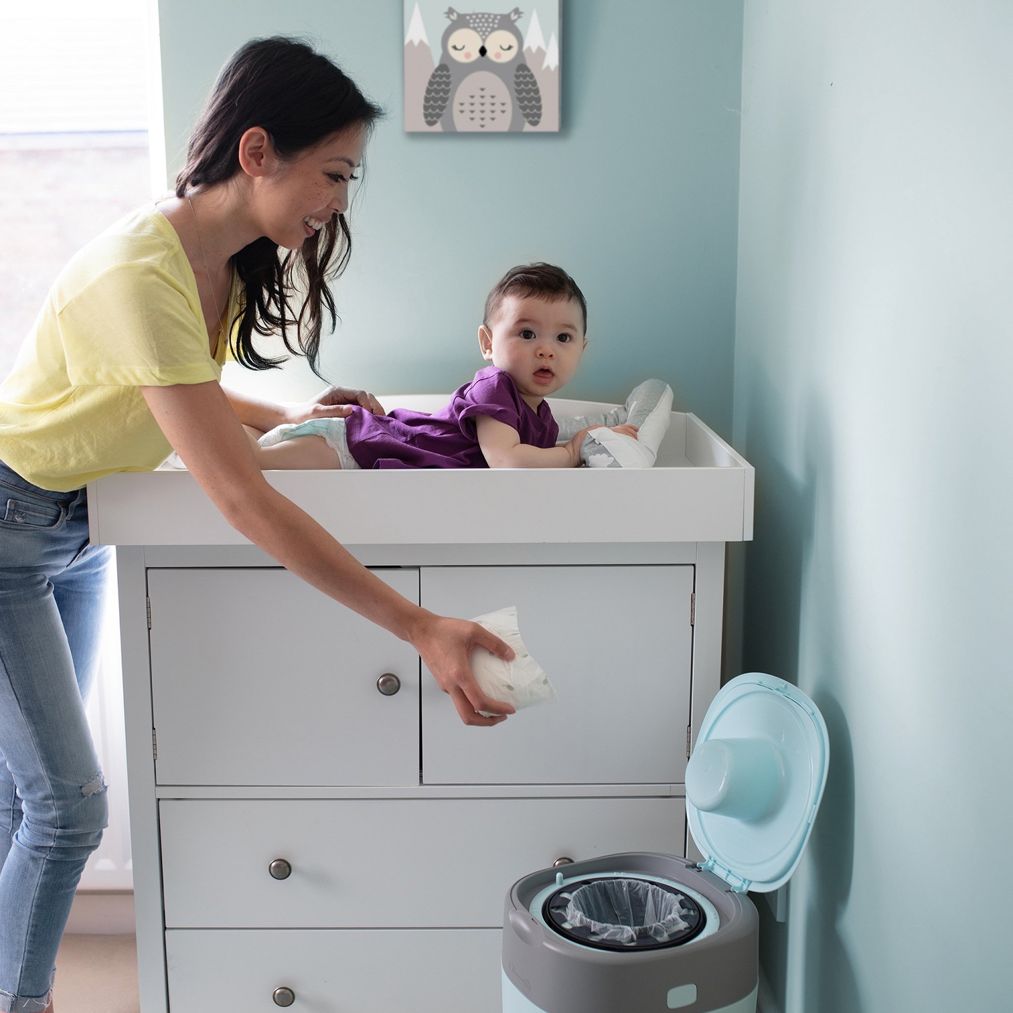Voir la diapositive 3 : TOMMEE TIPPEE Recharges poubelle à couches Twist & click x18