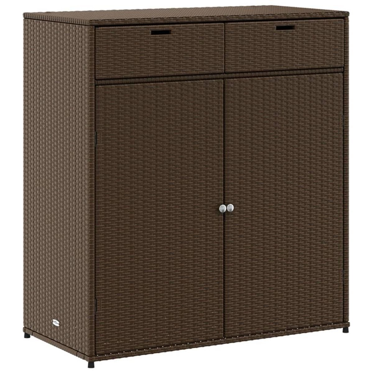 VIDAXL Armoire de rangement jardin marron 105x55x113 cm resine tressee