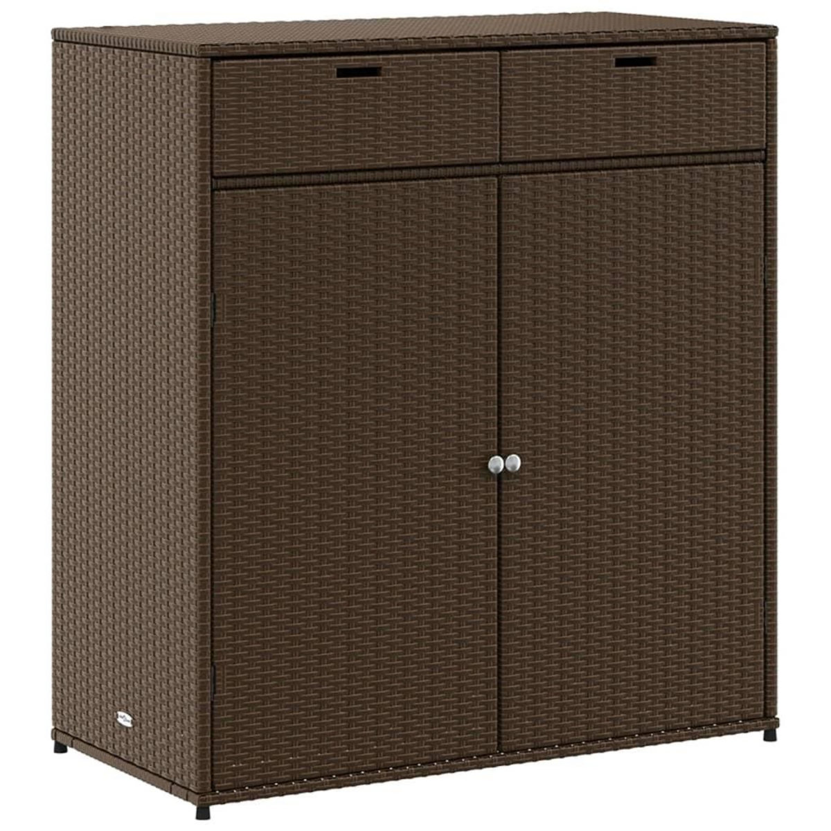 VIDAXL Armoire de rangement jardin marron 105x55x113 cm resine tressee