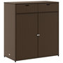 Voir la diapositive 2 : VIDAXL Armoire de rangement jardin marron 105x55x113 cm resine tressee