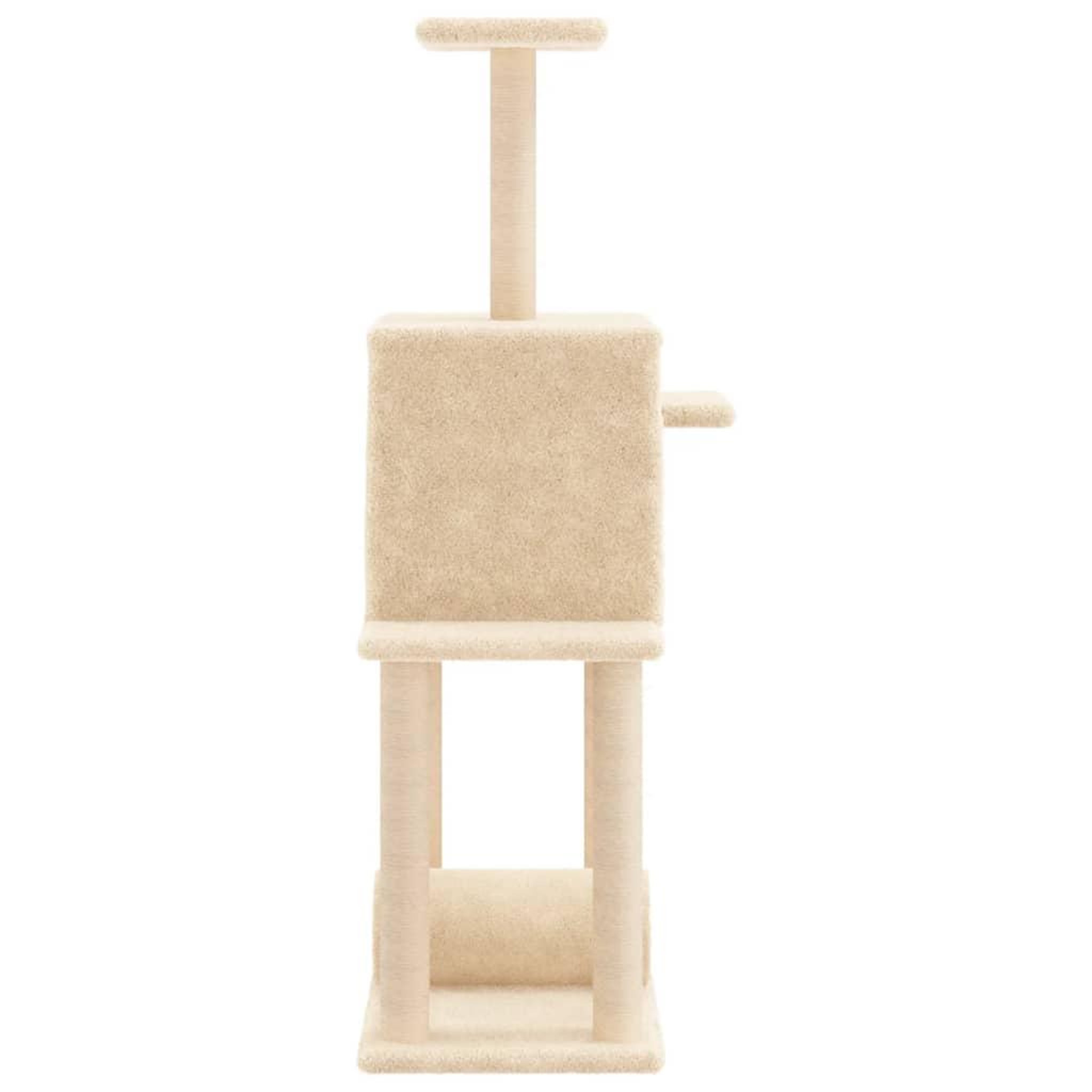 Voir la diapositive 5 : VIDAXL Arbre a chat avec griffoirs en sisal creme 122 cm