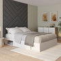 Voir la diapositive 2 : ID MARKET Cadre de lit double SALEM avec rangements et sommier 140 x 190 cm blanc