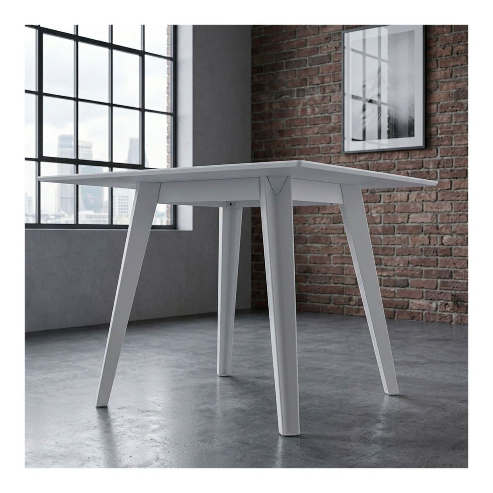 Voir la diapositive 2 : Paris Prix Table d'appoint carrée  bimix  40cm blanc