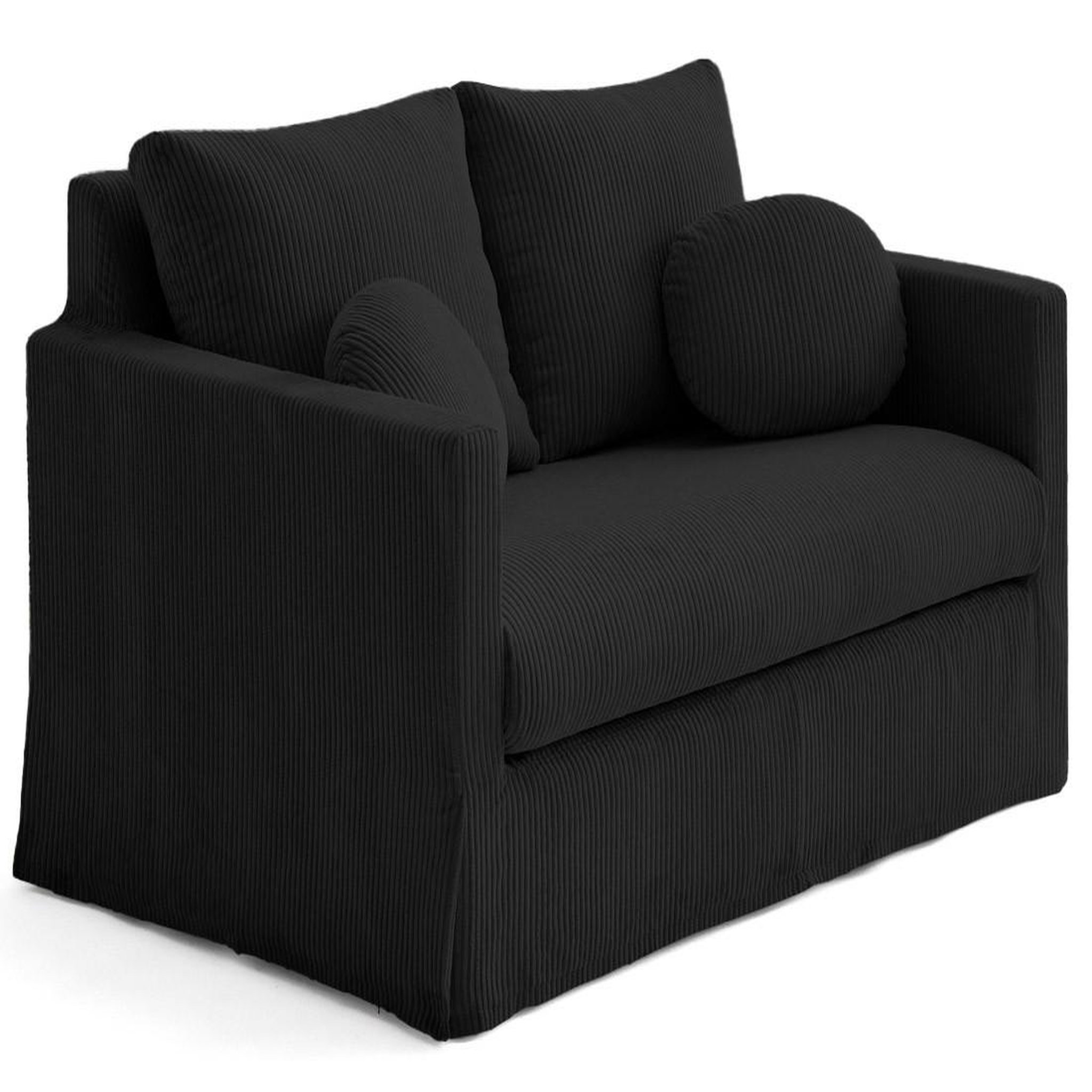 Voir la diapositive 3 : LISA DESIGN Serena - canapé droit déhoussable 2 places en velours côtelé