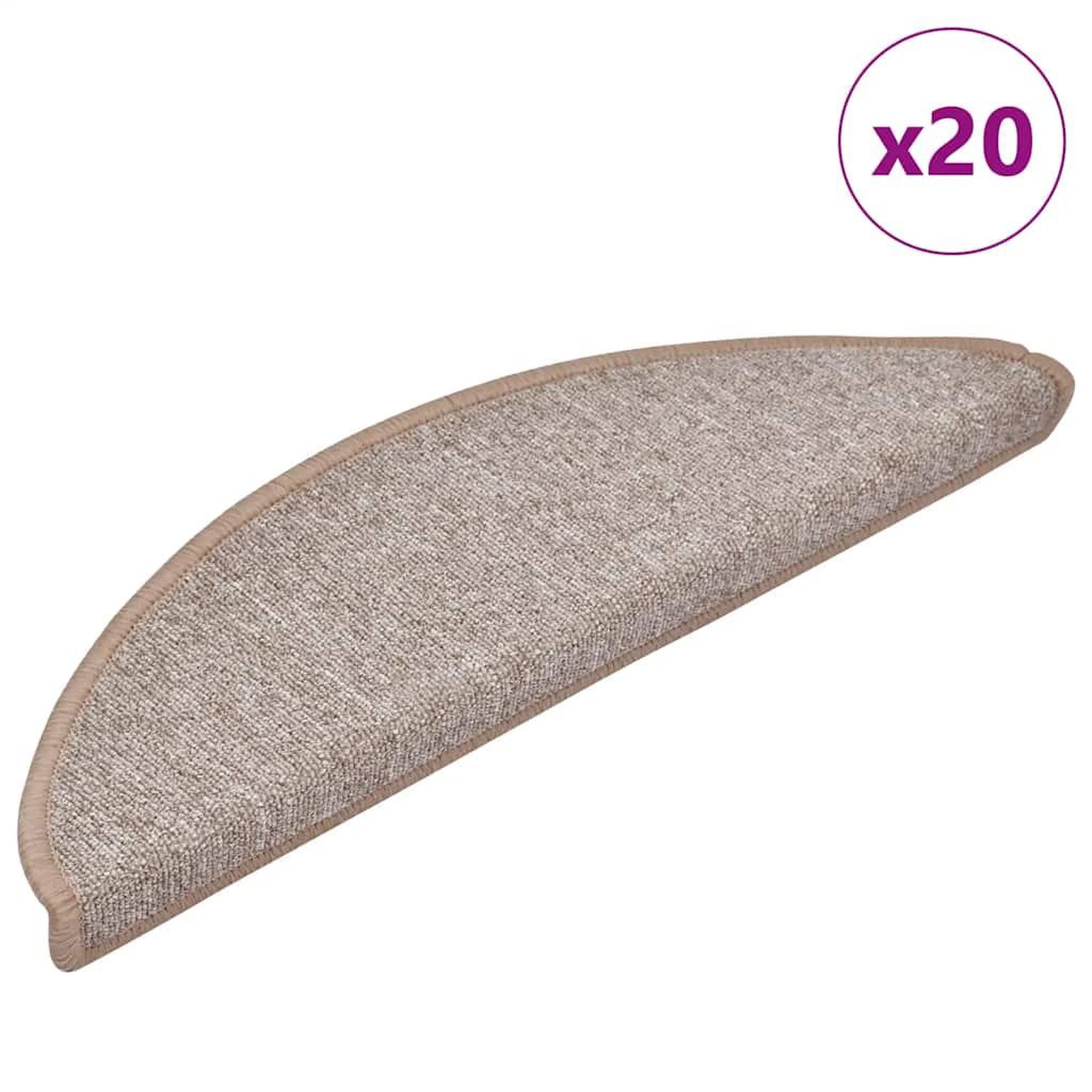 VIDAXL Tapis d'escalier 20 pcs marron 56x17x3 cm
