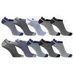PIERRE CARDIN Lot de 10 Paires chaussettes tiges courtes rayées aléatoires PC0373. Coloris disponibles : Gris