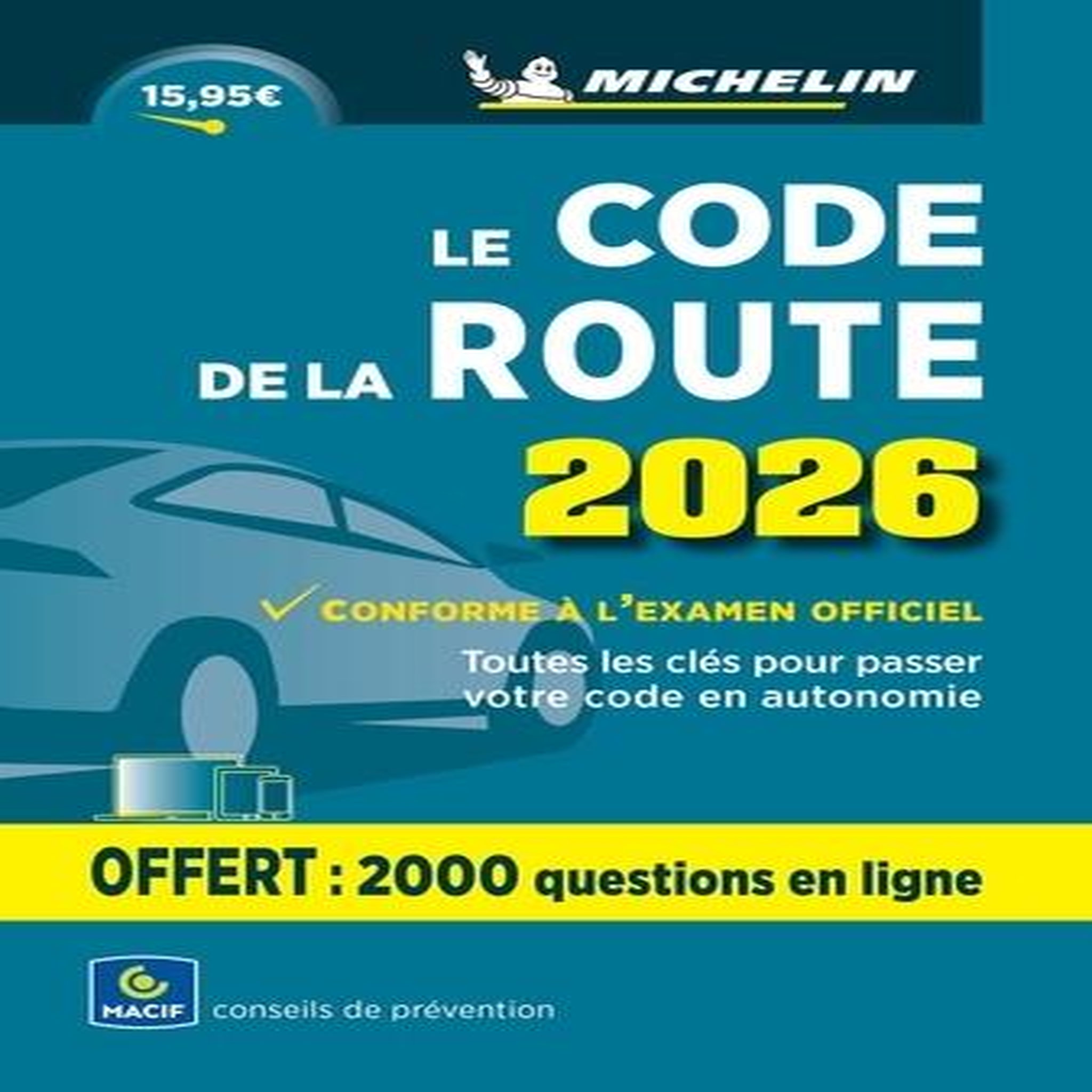 CODE DE LA ROUTE MICHELIN. EDITION 2026, Michelin pas cher - Auchan.fr