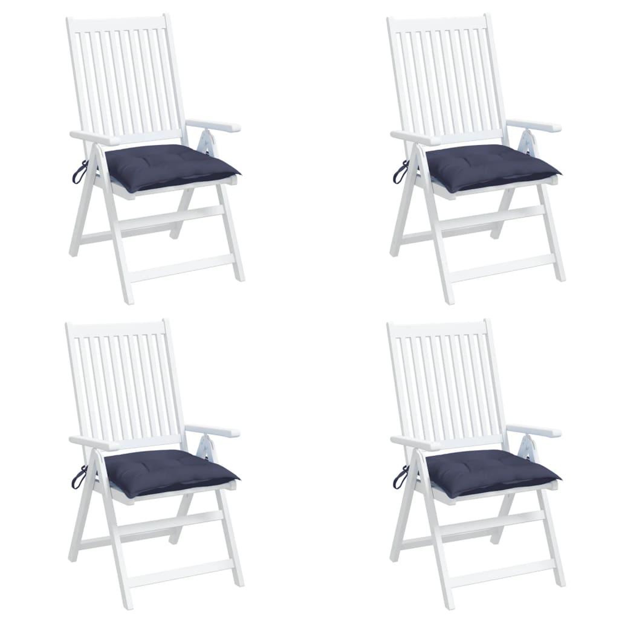 Voir la diapositive 4 : VIDAXL Coussins de chaise lot de 4 bleu marine 50x50x7 cm tissu oxford
