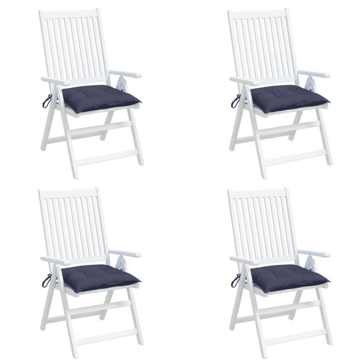 VIDAXL Coussins de chaise lot de 4 bleu marine 50x50x7 cm tissu oxford