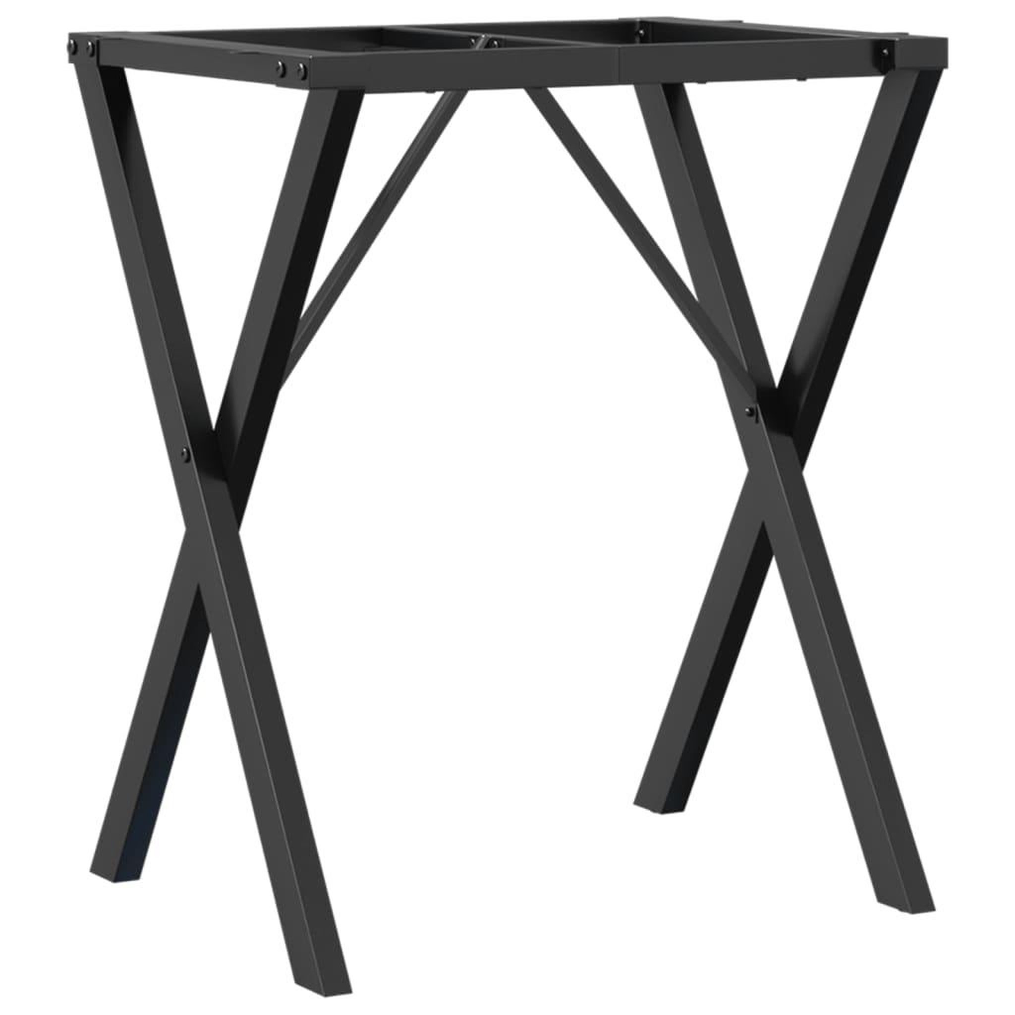 Voir la diapositive 2 : VIDAXL Pieds de table a manger cadre en X 60x50x73 cm acier